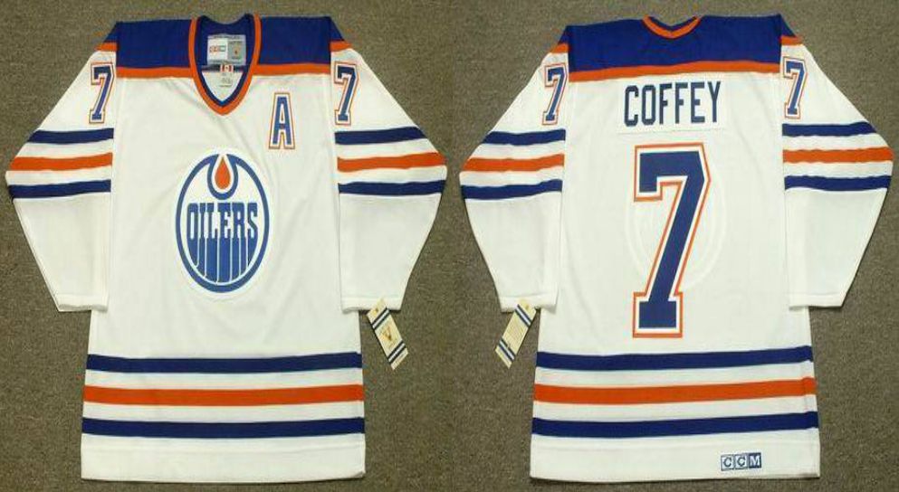 2019 Men Edmonton Oilers #7 Coffey White CCM NHL jerseys->edmonton oilers->NHL Jersey